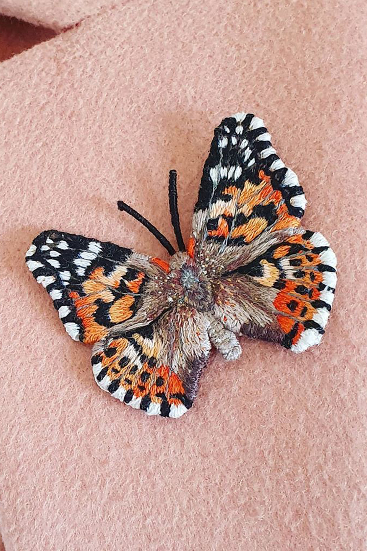 Butterfly embroidery by Georgie K. Emery