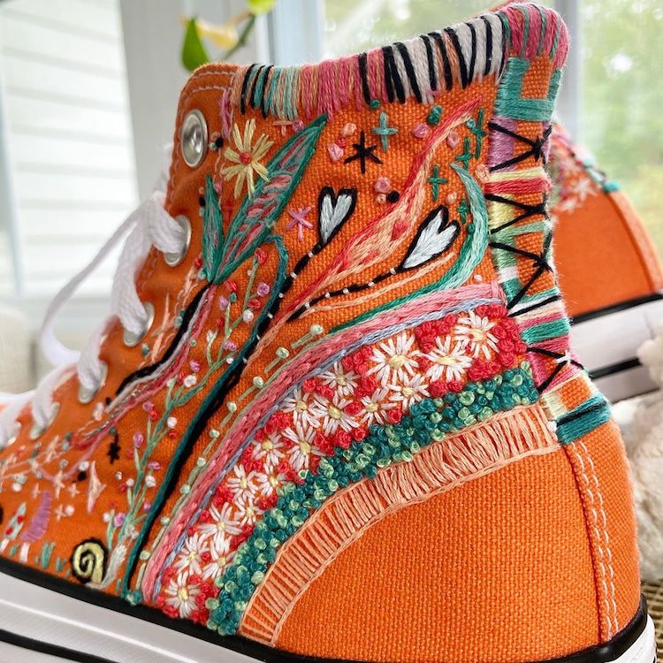 Embroidery on shoes