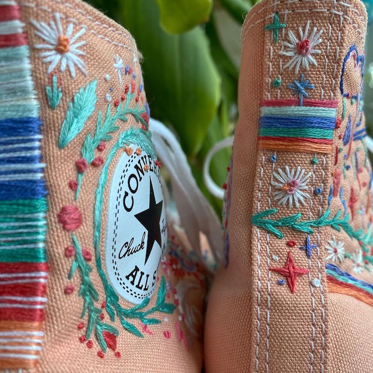 Embroidery on shoes