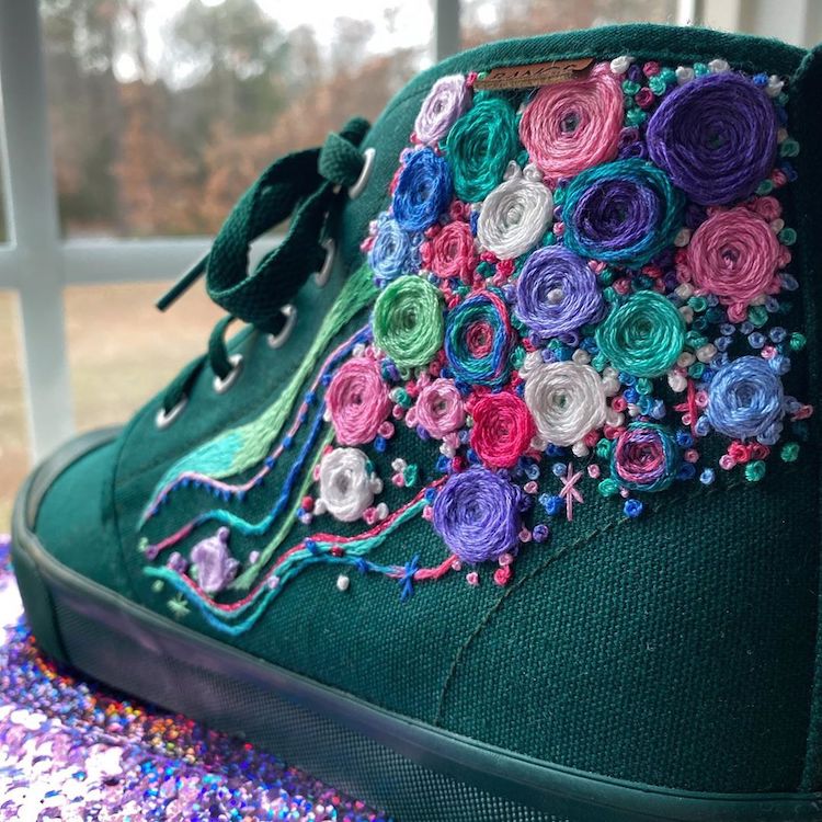 Embroidered shoes by NonakedDenim