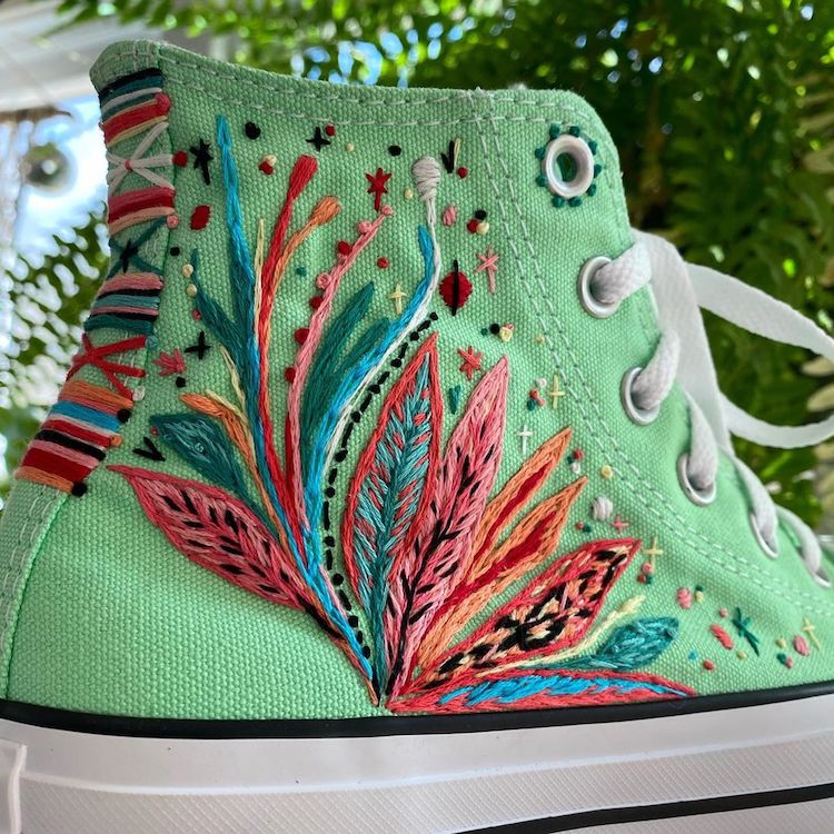 Embroidery on converse sales shoes