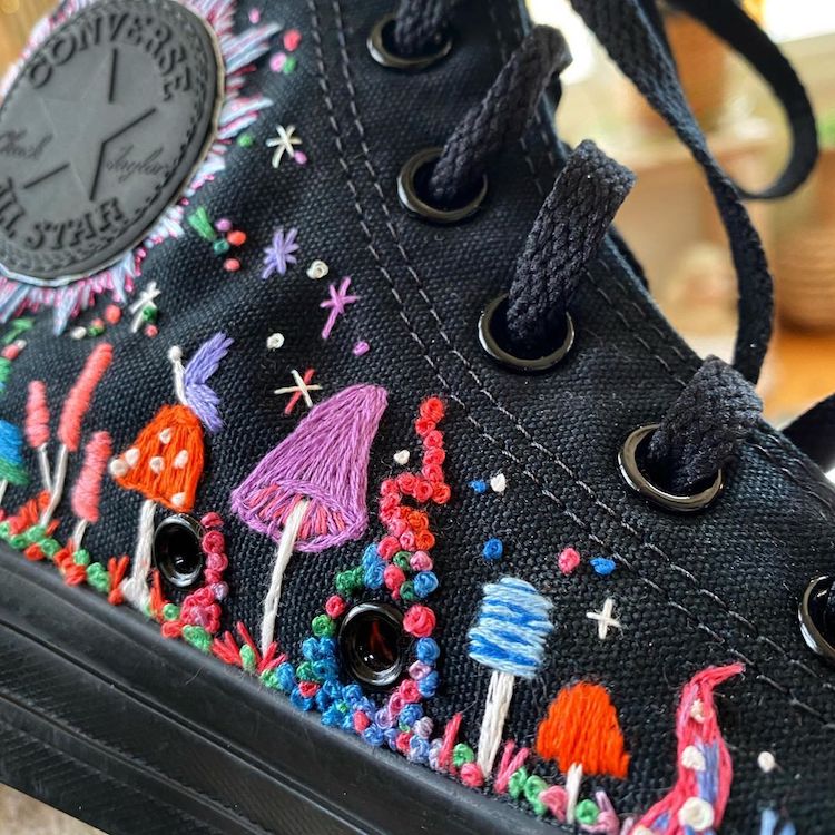 Embroidered shoes by NonakedDenim