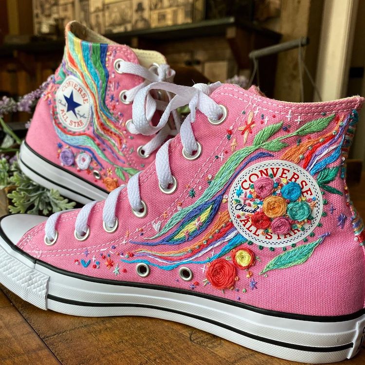 Embroidery on shoes