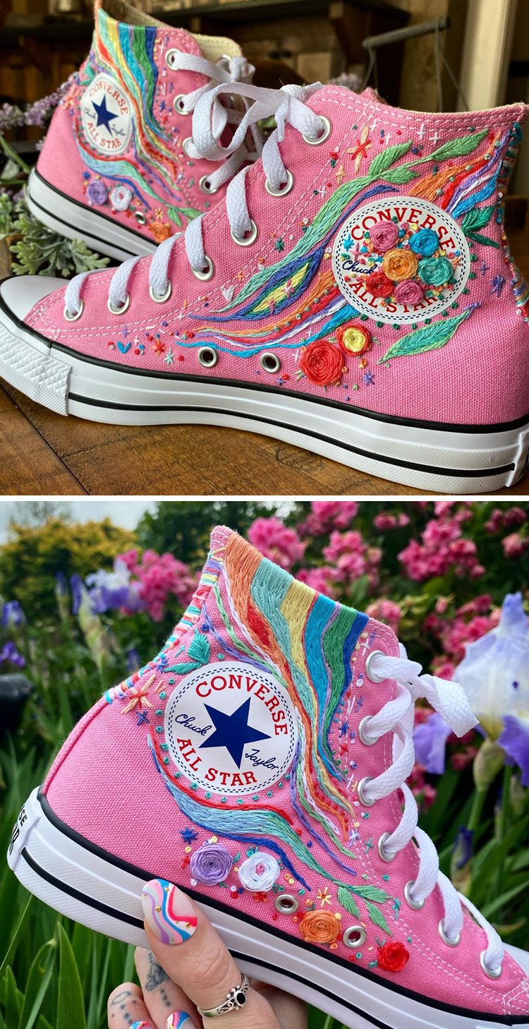 Embroidery on shoes