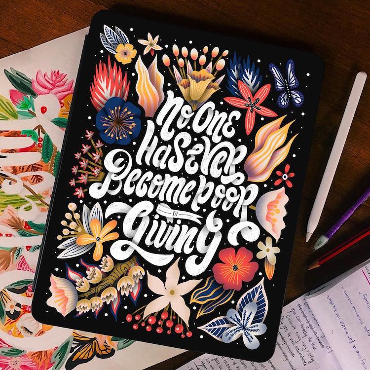 Hand lettered illustration by Macarena Chomik