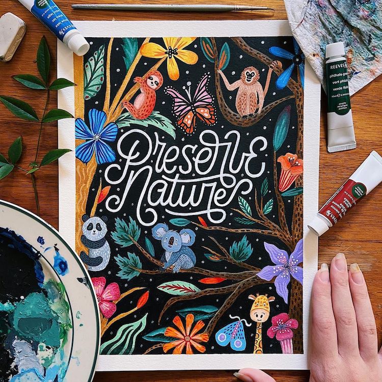 Hand lettered illustration by Macarena Chomik