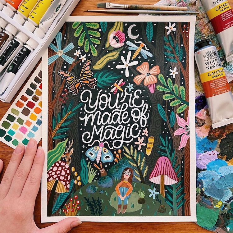 Hand lettered illustration by Macarena Chomik