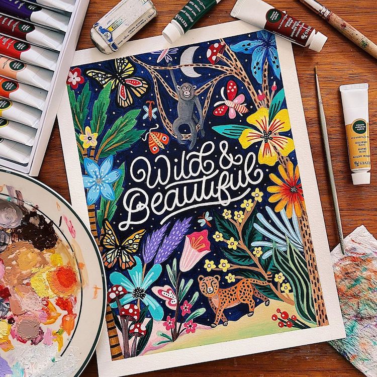 Hand lettered illustration by Macarena Chomik