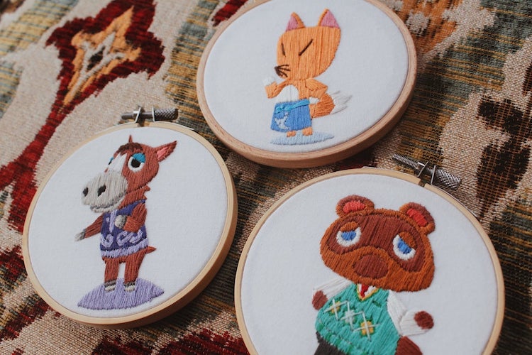 Animal Crossing embroideries