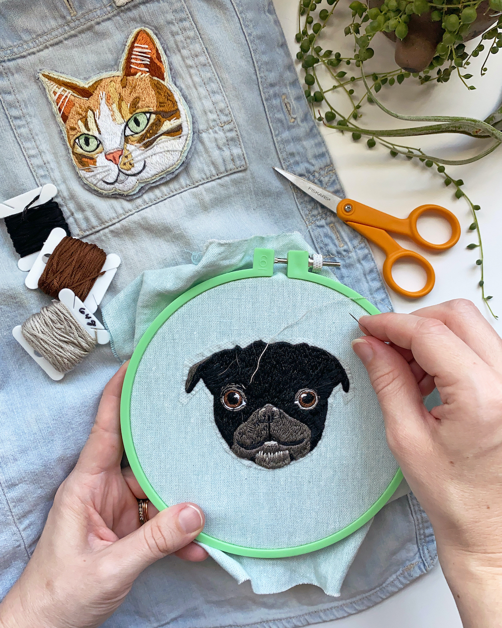 Custom pet embroidery by Sara Barnes / Brown Paper Stitch