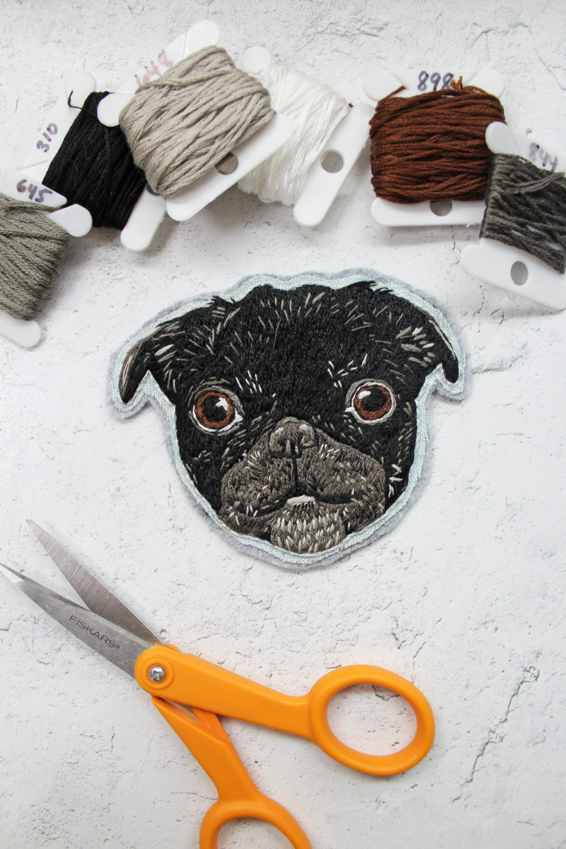 Custom embroidered pet patch by Brown Paper Stitch