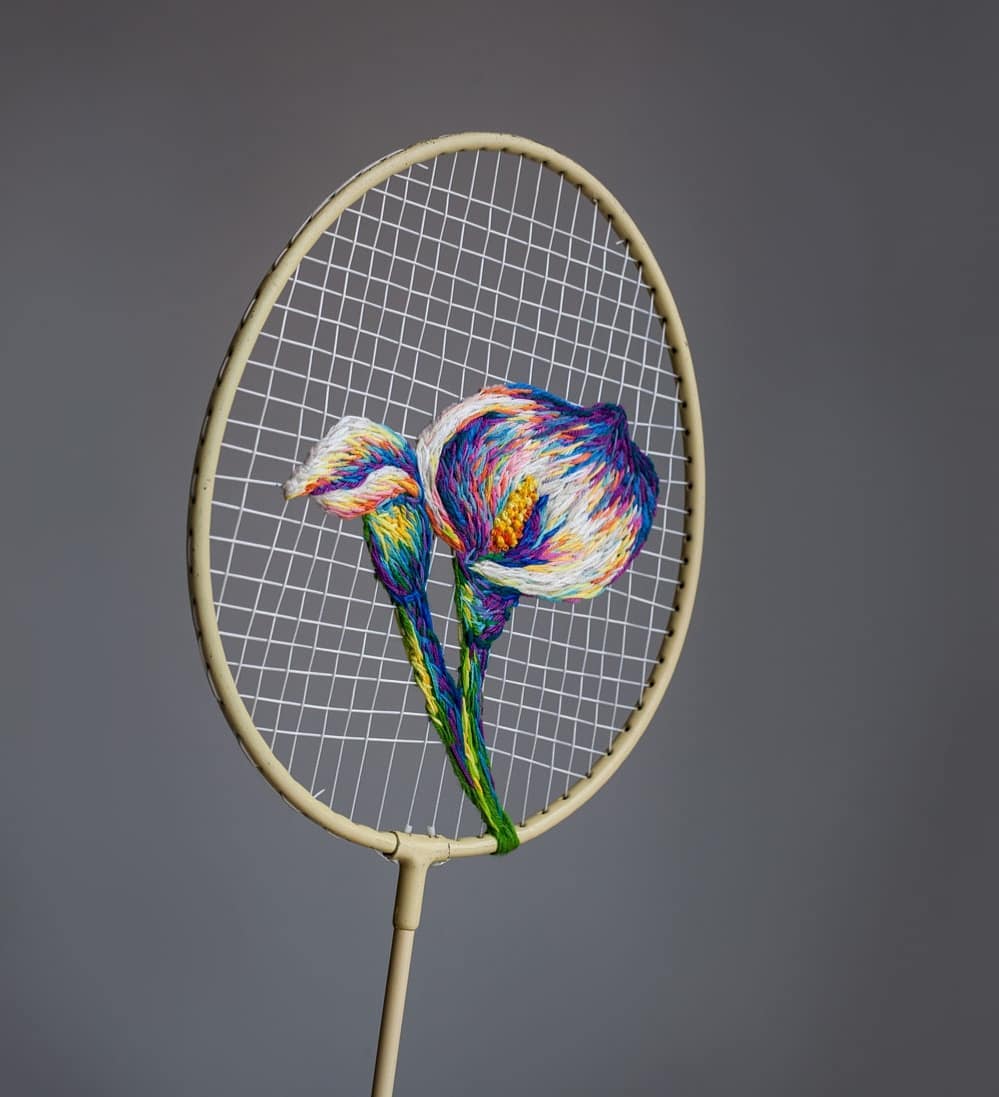 Tennis Racket Embroidery by Danielle Clough