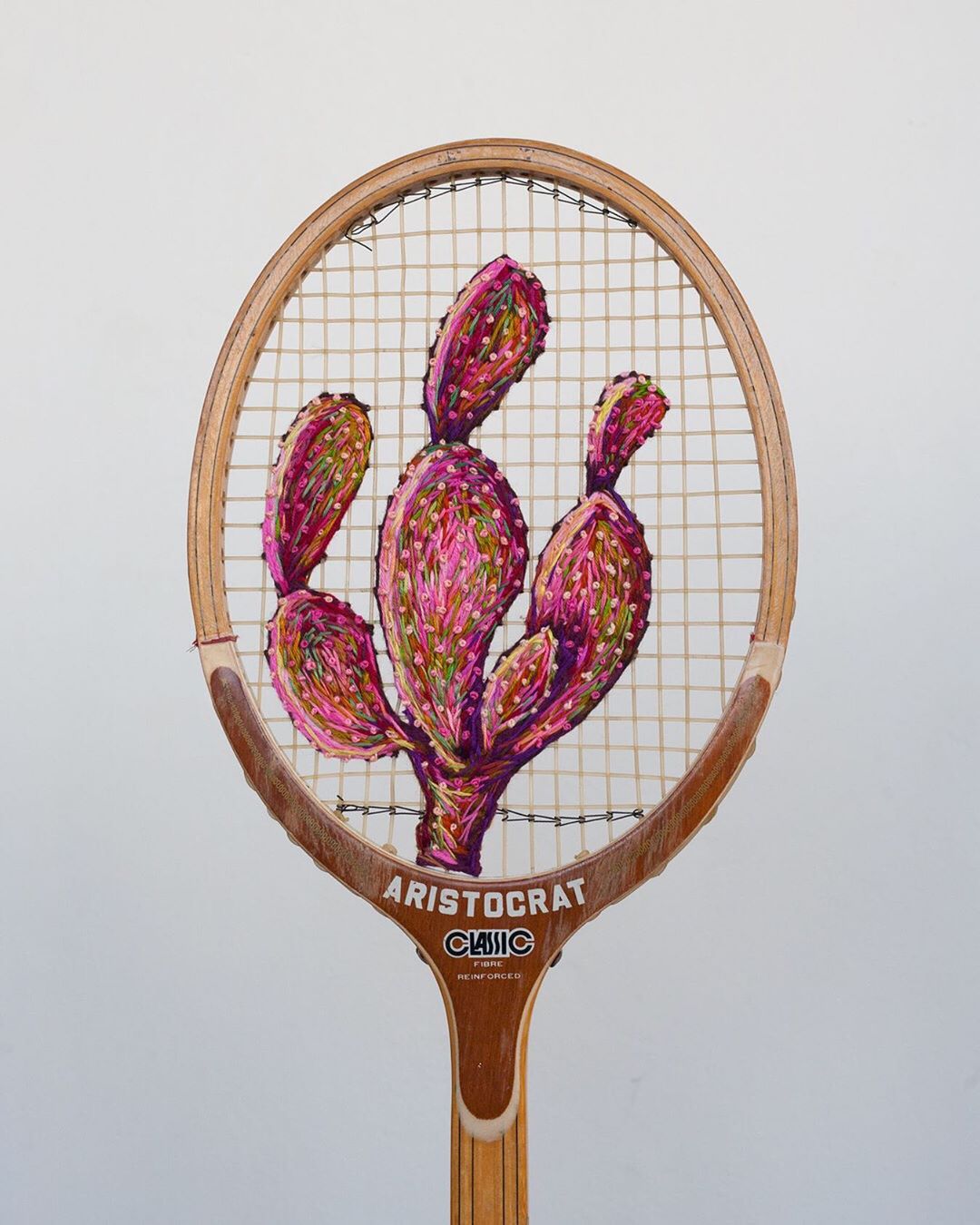 Embroidered Tennis Rackets by Danielle Clough
