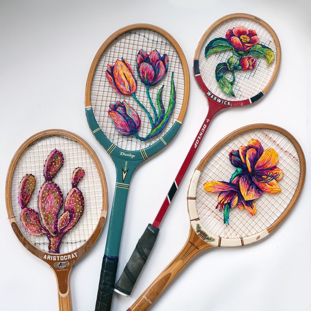 Tennis Racket Embroidery by Danielle Clough