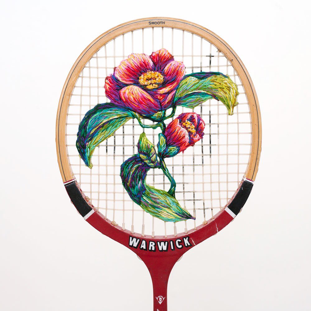 Tennis Racket Embroidery by Danielle Clough