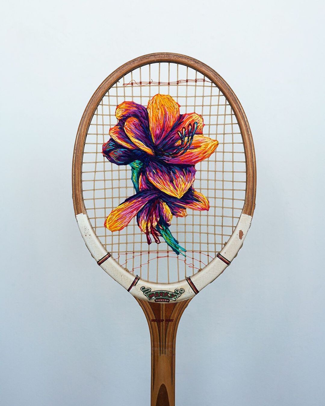 Tennis Racket Embroidery by Danielle Clough