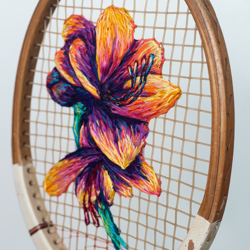 Tennis Racket Embroidery by Danielle Clough