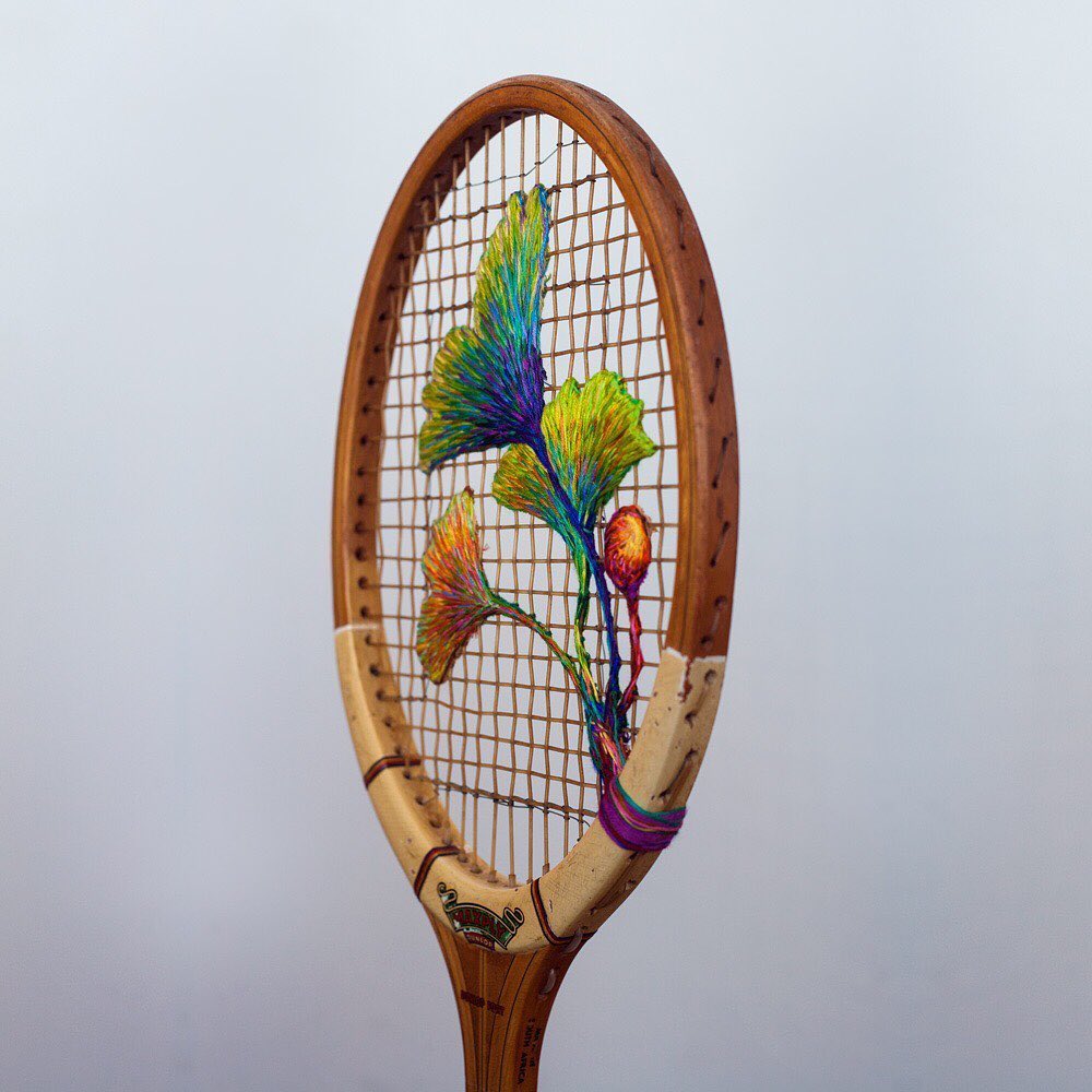 Tennis Racket Embroidery by Danielle Clough