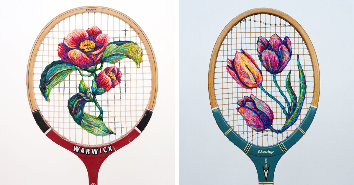 Tennis Racket Embroidery Design
