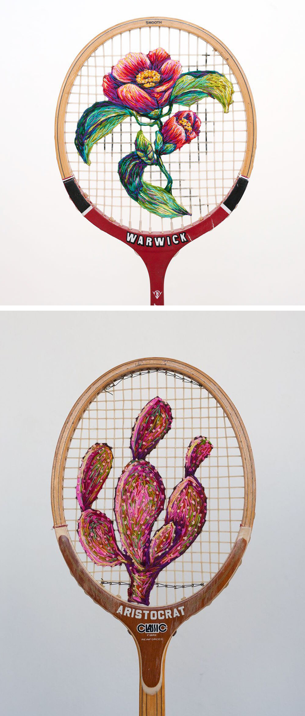 Tennis Racket Embroidery by Danielle Clough