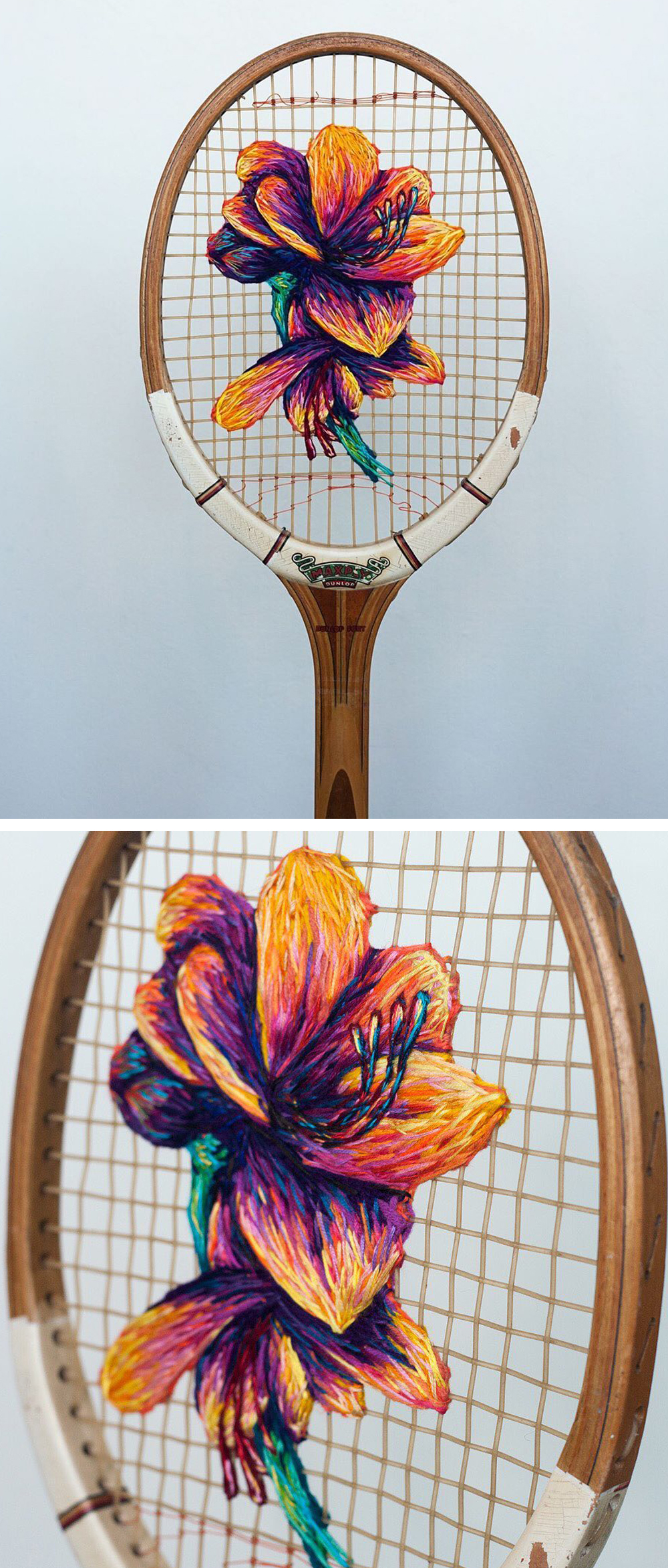 Tennis Racket Embroidery by Danielle Clough