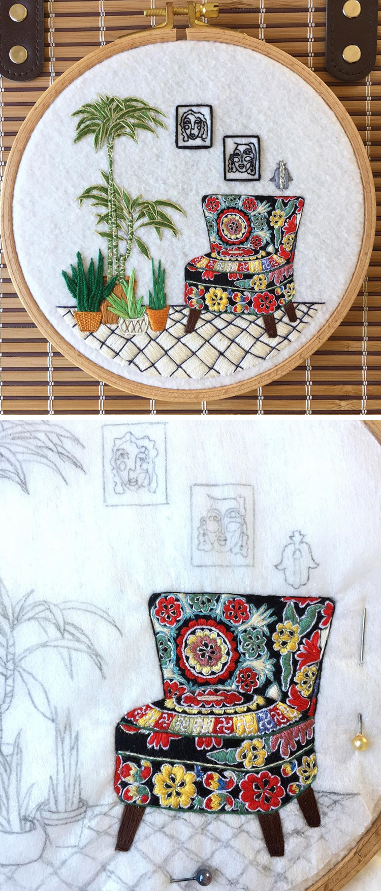 Interior embroidery by Fatma Karaca