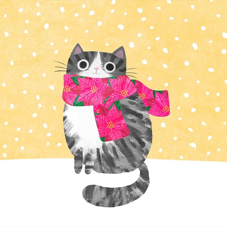 Kitty Wearing a Scarf by Angie Rozelaar