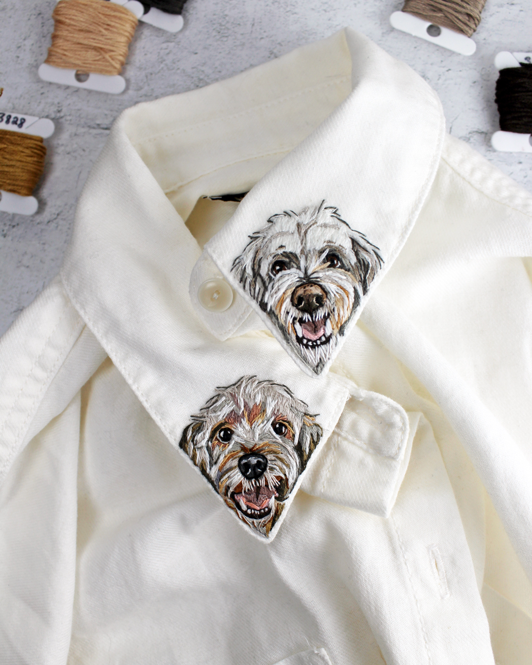 Custom Dog Embroidery on a Shirt