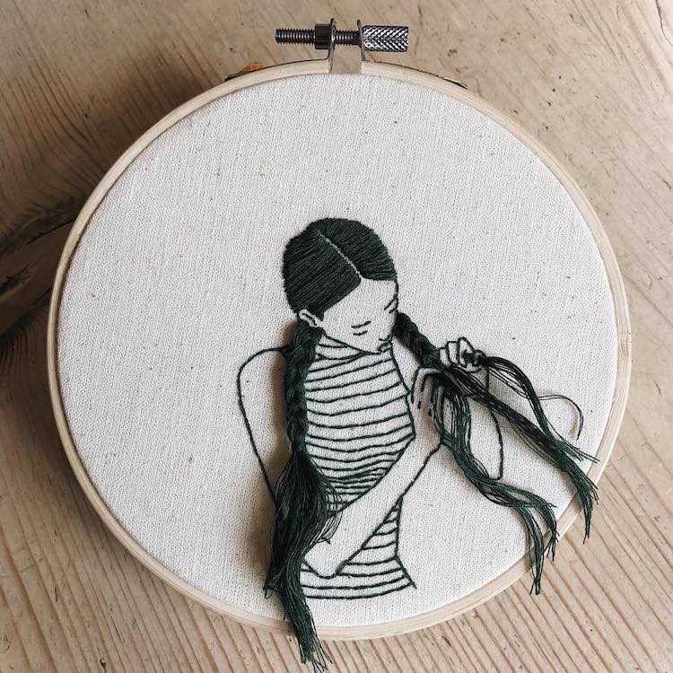 Braided Hair Embroidery