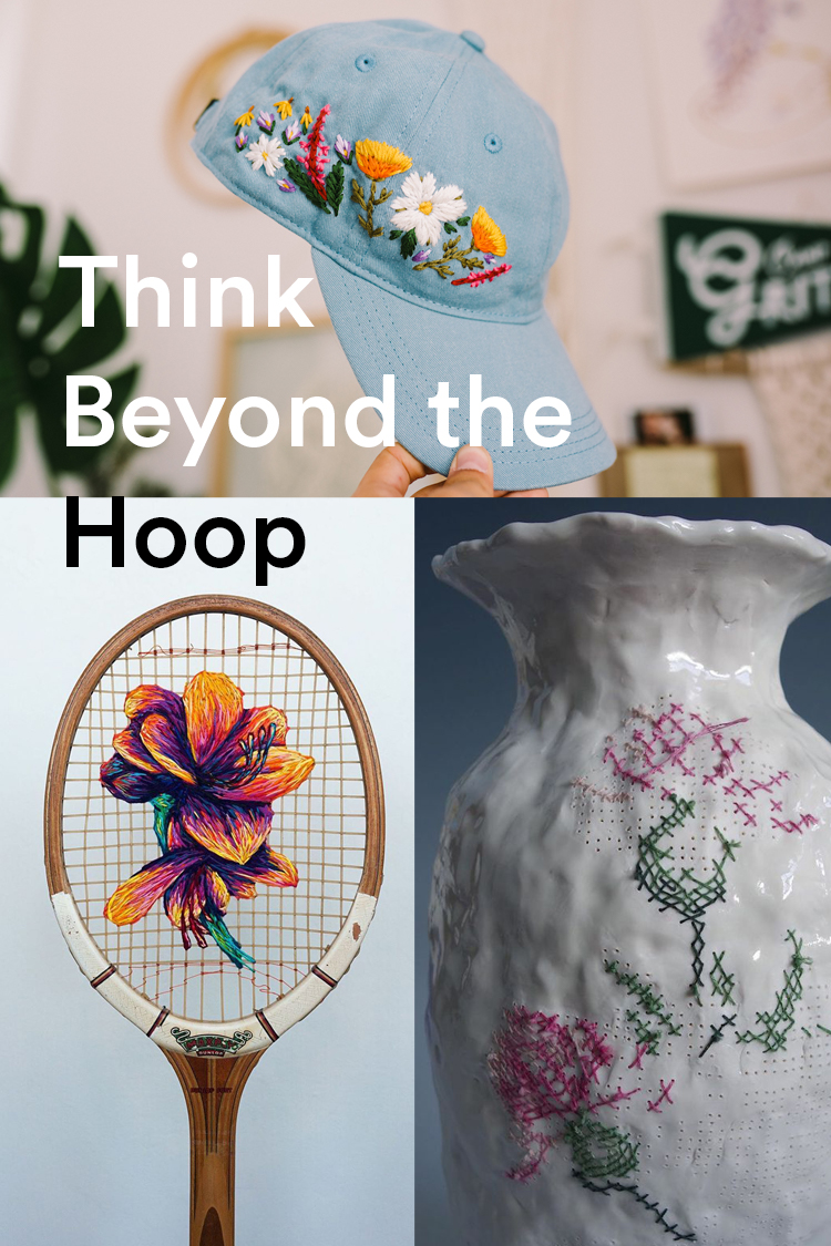 Embroidery outside of the hoop