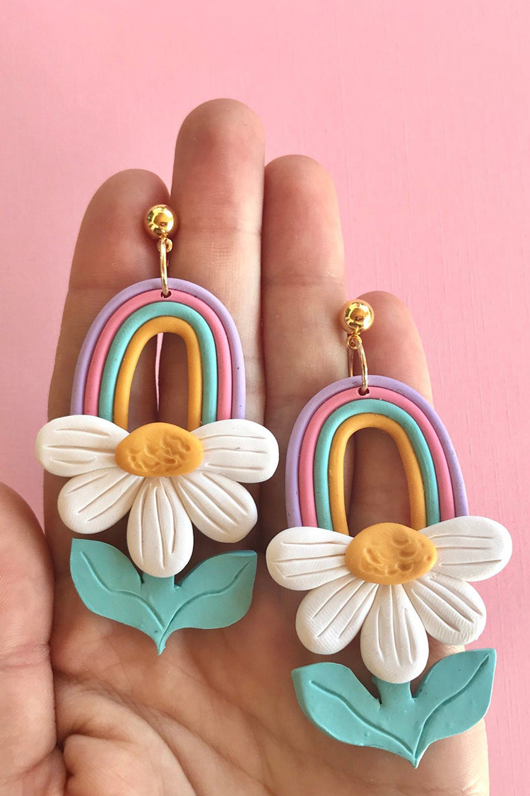 Rainbow Daisy Earrings