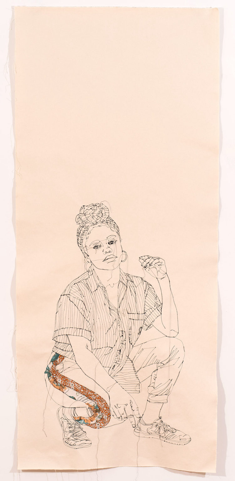Embroidered portraits by Gio Swaby