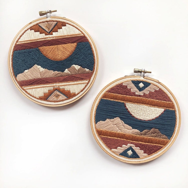 Mountain Landscape Embroidery Pattern