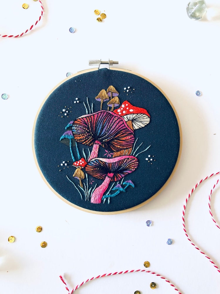 Mushroom Embroidery Patternn