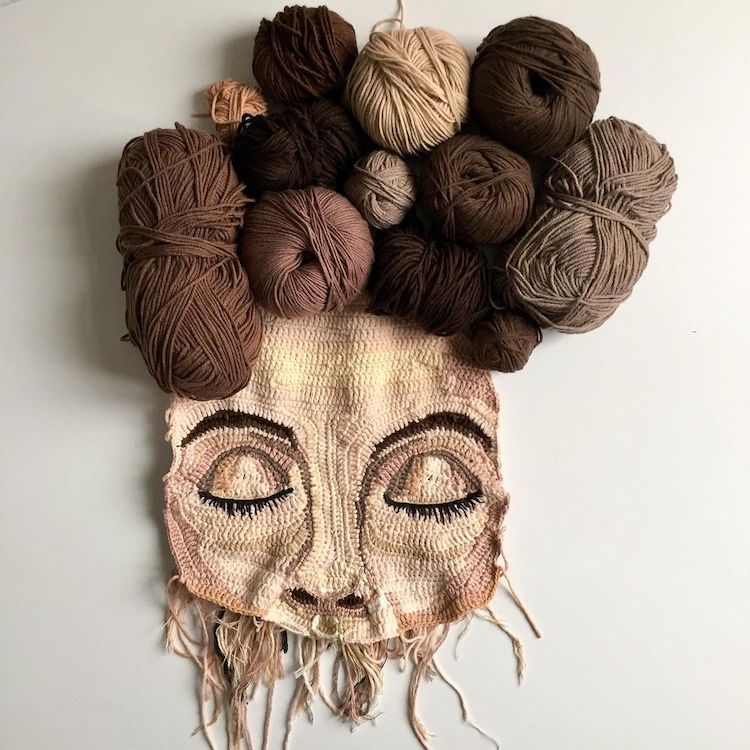 Crochet Portraits by Une