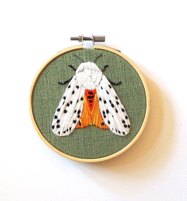 Moth embroidery pattern