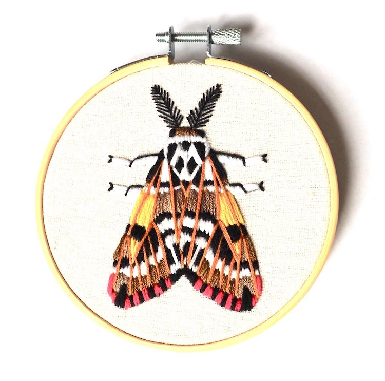 Moth embroidery pattern