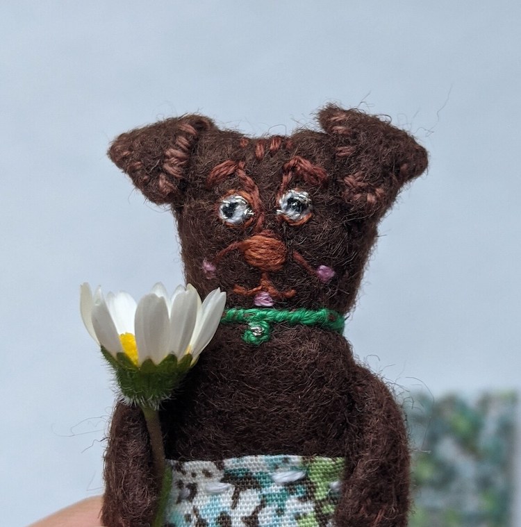 Hand Sewn Dog Doll by Makiko