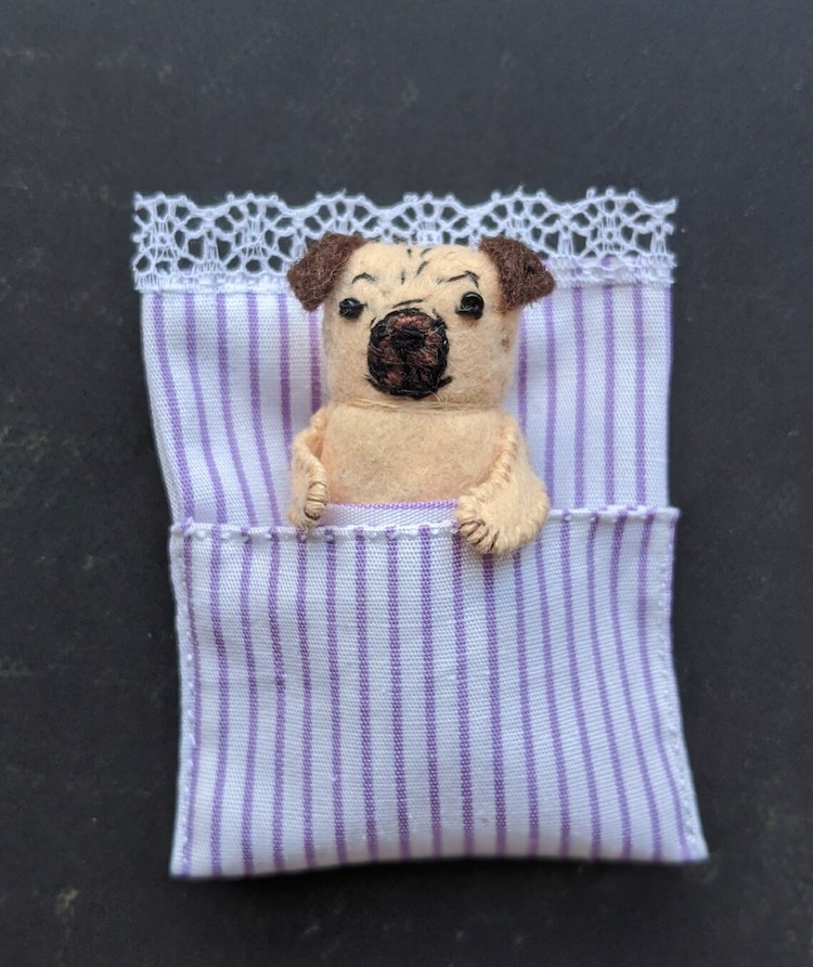 Hand Sewn Dog Doll by Makiko