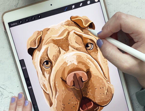 Drawing a Pet Portrait on an iPad Air