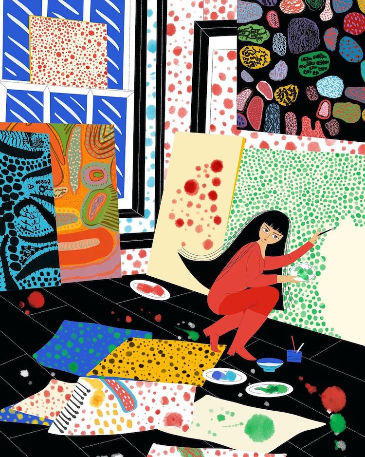 Illustration of Yayoi Kusama