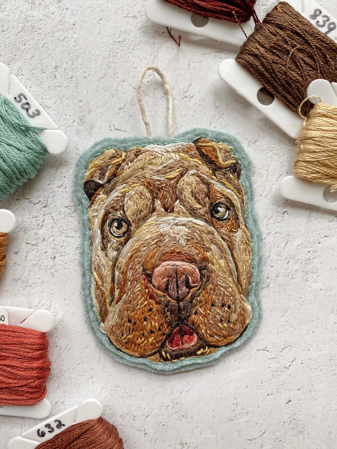 Custom pet portrait patch by Brown Paper Stitch
