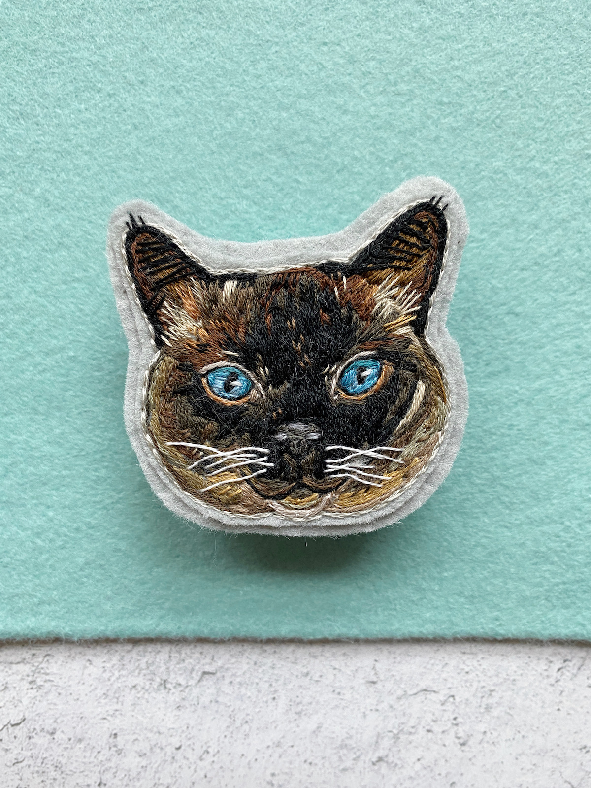 Custom pet portrait patch by Brown Paper Stitch