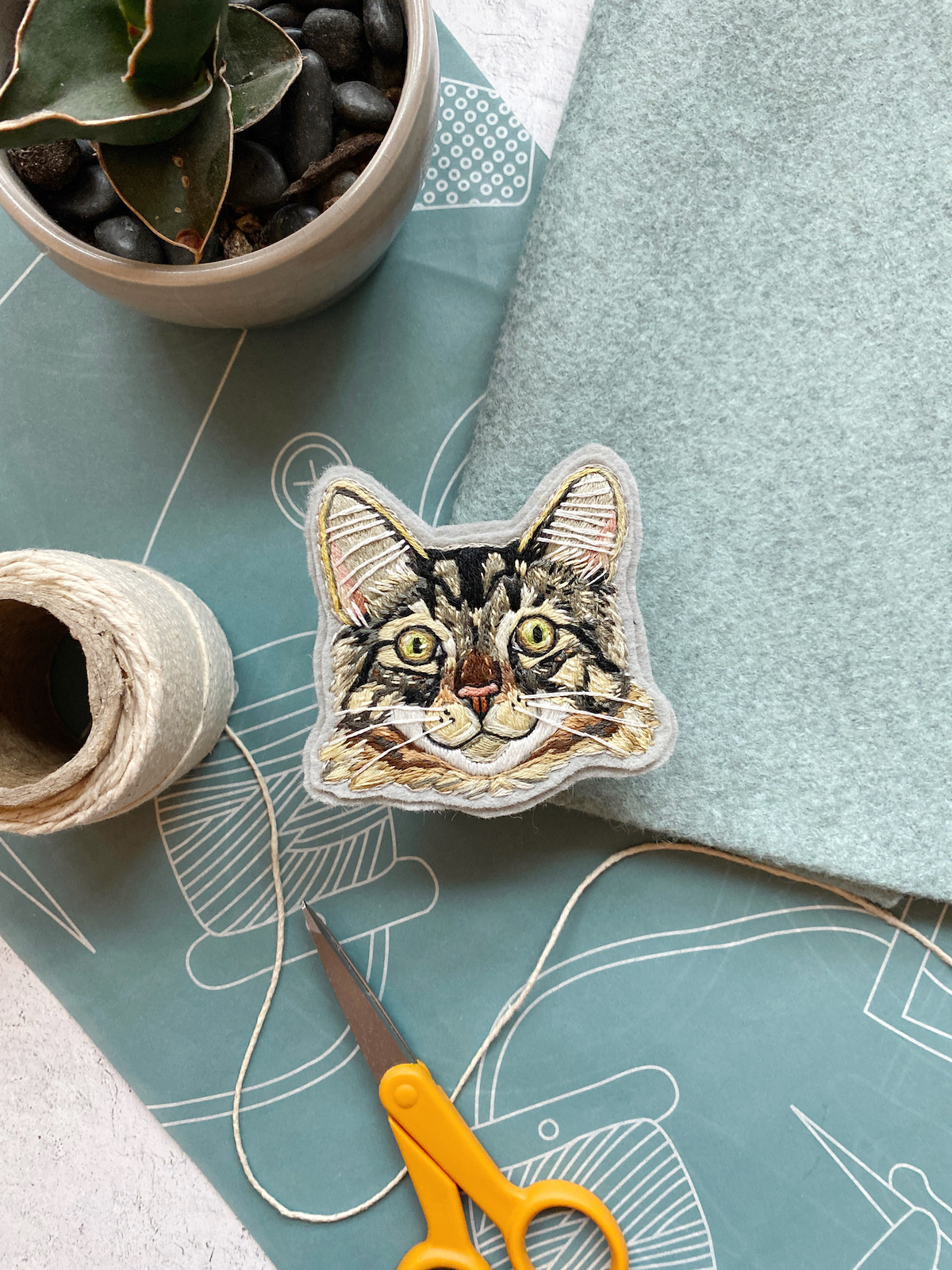 Custom pet portrait patch by Brown Paper Stitch