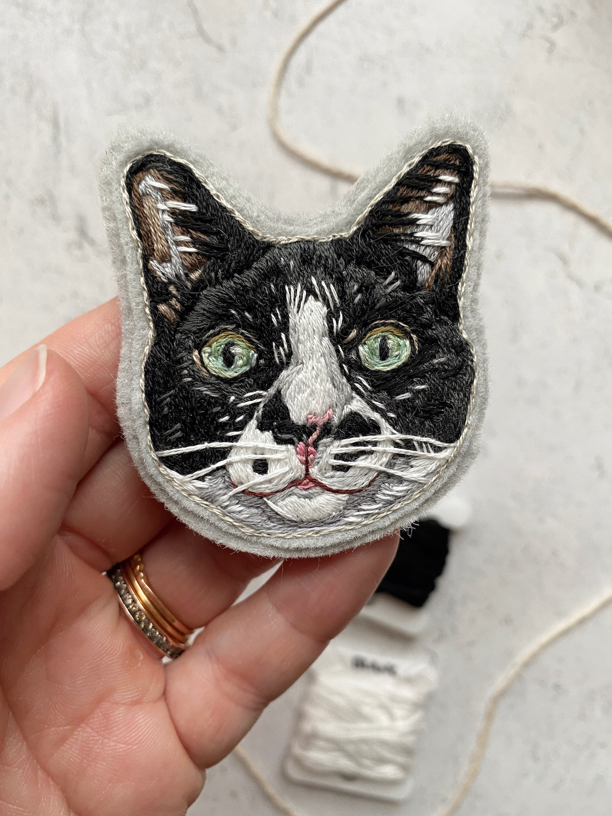 Custom pet portrait patch by Brown Paper Stitch