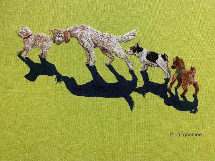 Embroidery art fo dogs by by da_gaemee