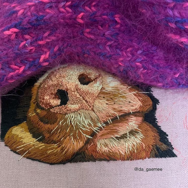 Embroidery art fo dogs by by da_gaemee