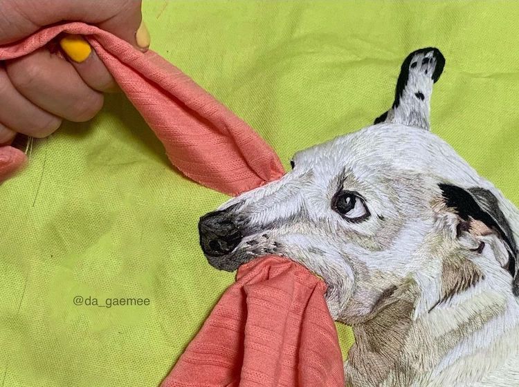 Embroidery art of dogs by by da_gaemee