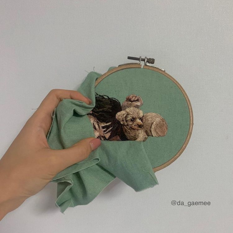 Embroidery art fo dogs by by da_gaemee