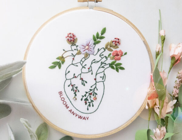 Embroidery pattern to celebrate Galentine's Day